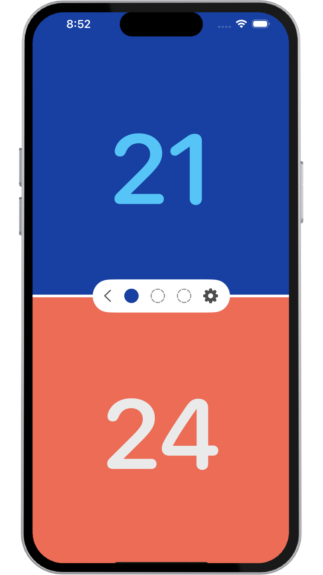 Simple scoreboard with team colors
